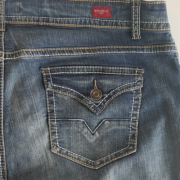 Vigold Boot Jeans Wheat Stitching Size 21 - Picture 6 of 7